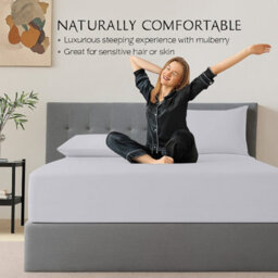 Moonlight Bedding 40Cm Deep Pocket Fitted Sheet Double-Elastic Corners Wrinkle Resistant Bed Sheet(Silver, 137X190Cm, 4X6 Fit) - thumbnail 9