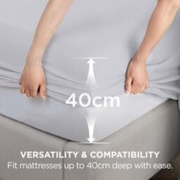 Moonlight Bedding 40Cm Deep Pocket Fitted Sheet Double-Elastic Corners Wrinkle Resistant Bed Sheet(Silver, 137X190Cm, 4X6 Fit) - thumbnail 5