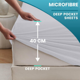 Moonlight Bedding 40Cm Deep Pocket Fitted Sheet Double-Elastic Corners Wrinkle Resistant Bed Sheet(Silver, 137X190Cm, 4X6 Fit) - thumbnail 2
