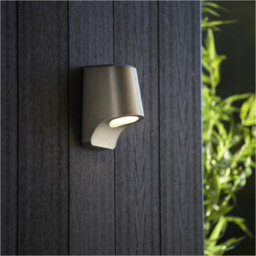 Loops 2 Pack Ip44 Outdoor Wall Light - Aged Pewter Die Cast Aluminimum - Brushed Silver Lamp - thumbnail 3