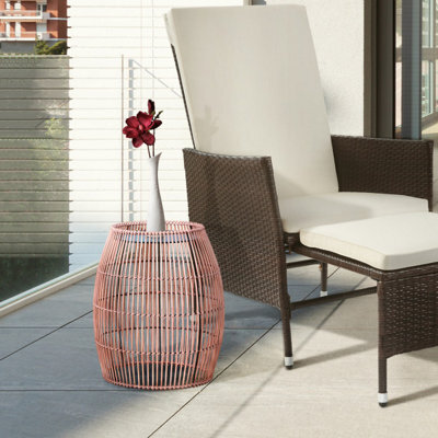 Teamson Home Teamson Bamboo Outdoor Side Table With Iron Frame, Round Boho Accent Table - image 1