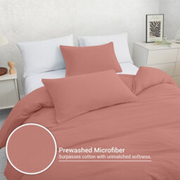 Pamposh Double Duvet Cover Set Pre-Washed Microfibre Bedding Set Comfort Lightweight Premium Quilt Cover Set With Zipper Closure - thumbnail 6