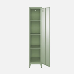 Sweeek - Set Of 3 Metal Cabinets/lockers With 4 Storage Compartments Industrial-Style Soho Light Green 38X38X180 Cm - thumbnail 4