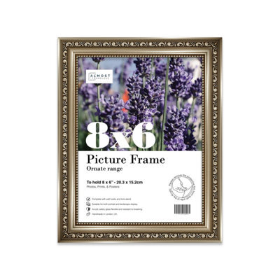 8X6 Gunmetal  Ornate Picture Frame (15.2 X 20.3Cm) Poster, Photo, Artwork, Gallery Wall Or Print - image 1