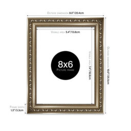 8X6 Gunmetal  Ornate Picture Frame (15.2 X 20.3Cm) Poster, Photo, Artwork, Gallery Wall Or Print - thumbnail 2