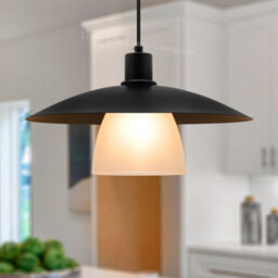 Long Life Lamps Company Modern Ceiling Pendant Light Black Frosted Glass H3114 - thumbnail 6