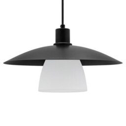 Long Life Lamps Company Modern Ceiling Pendant Light Black Frosted Glass H3114 - thumbnail 1