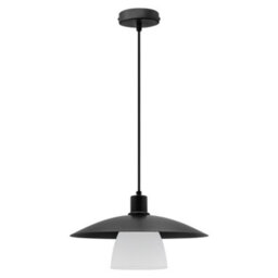 Long Life Lamps Company Modern Ceiling Pendant Light Black Frosted Glass H3114 - thumbnail 4