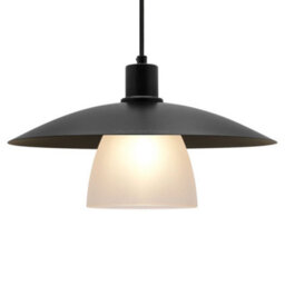 Long Life Lamps Company Modern Ceiling Pendant Light Black Frosted Glass H3114 - thumbnail 3