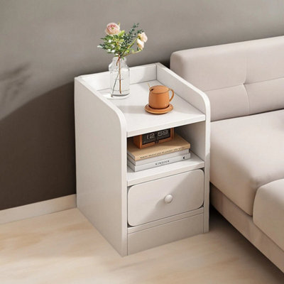 1Drawer Small Bedside Table Cabinet W/ Storage Drawer Sofa Side Lamp Table - image 1