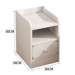 1Drawer Small Bedside Table Cabinet W/ Storage Drawer Sofa Side Lamp Table - thumbnail 2