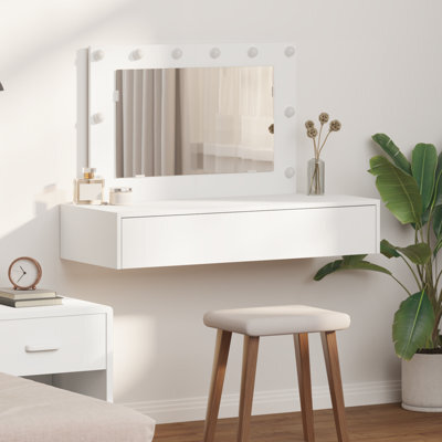 Walplus Wall Hanging Dressing Table With Led Lights White - image 1