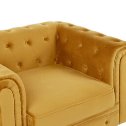 Beliani Armchair Chesterfield Velvet Gold - thumbnail 6