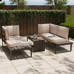 Vonhaus Garden Furniture Set, Modular Outdoor Sofa Set With Coffee Table, 3 In 1 Multi-Use Patio Lounge Set With Daybed & Lounger - thumbnail 4