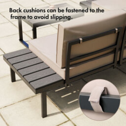 Vonhaus Garden Furniture Set, Modular Outdoor Sofa Set With Coffee Table, 3 In 1 Multi-Use Patio Lounge Set With Daybed & Lounger - thumbnail 7