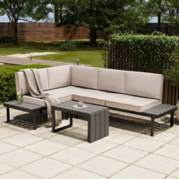 Vonhaus Garden Furniture Set, Modular Outdoor Sofa Set With Coffee Table, 3 In 1 Multi-Use Patio Lounge Set With Daybed & Lounger - thumbnail 2