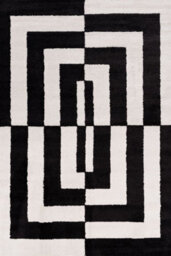 The Rugs Joli Black And White Geometric Rug Soft Dense Pile Easy To Clean And Pet Friendly For Living Rooms And Bedrooms - thumbnail 2