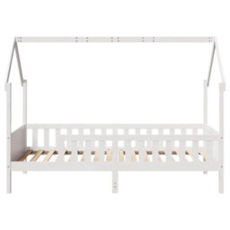 Berkfield Kids' House Bed Frame Without Mattress White 80X200 Cm Pine - thumbnail 4