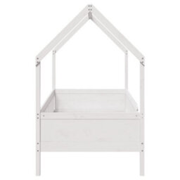 Berkfield Kids' House Bed Frame Without Mattress White 80X200 Cm Pine - thumbnail 5