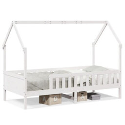 Berkfield Kids' House Bed Frame Without Mattress White 80X200 Cm Pine - thumbnail 2