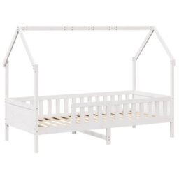 Berkfield Kids' House Bed Frame Without Mattress White 80X200 Cm Pine - thumbnail 3