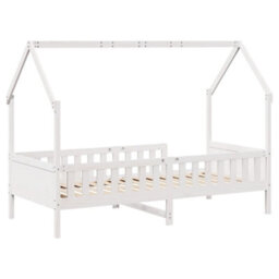 Berkfield Kids' House Bed Frame Without Mattress White 80X200 Cm Pine - thumbnail 6