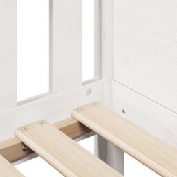 Berkfield Kids' House Bed Frame Without Mattress White 80X200 Cm Pine - thumbnail 7