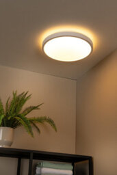 Lucide Dasher Modern Flush Ceiling Light Bathroom 41Cm - Led - 1X24W 2700K - Ip44 - Black - thumbnail 4