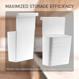 Geezy Over The Door Storage Basket Plastic Pantry Organizer Hanging Storage Organizer - thumbnail 4