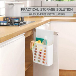 Geezy Over The Door Storage Basket Plastic Pantry Organizer Hanging Storage Organizer - thumbnail 3