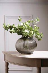 Orsina Large Glass Vase, Textured Vase Tall Glass With Corrugated Spherical Body, Decorative Glassware Vases - thumbnail 3
