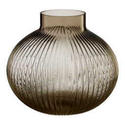 Orsina Large Glass Vase, Textured Vase Tall Glass With Corrugated Spherical Body, Decorative Glassware Vases - thumbnail 2