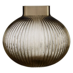 Orsina Large Glass Vase, Textured Vase Tall Glass With Corrugated Spherical Body, Decorative Glassware Vases - thumbnail 1