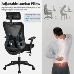 Ergonomic Office Chair Computer Desk Chair High Back Adjustable Chair Black - thumbnail 6
