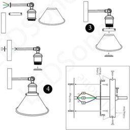 Industrial Wall Light Vintage Indoor Wall Sconce Adjustable Metal Wall Lighting - thumbnail 5