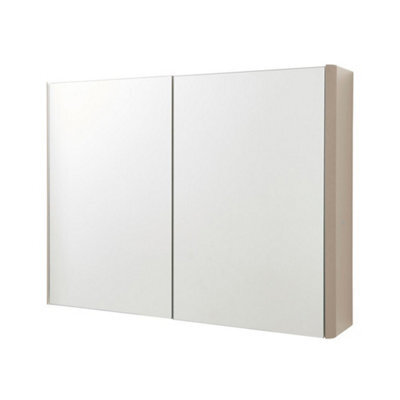 Clifton 2-Door Mirror Bathroom Cabinet 600mm H X 800mm W - Cashmere - (Arch) - image 1