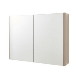 Clifton 2-Door Mirror Bathroom Cabinet 600mm H X 800mm W - Cashmere - (Arch) - thumbnail 1