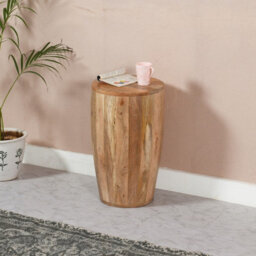 Buttercup Farm Surrey Drum Side Table - Solid Mango Wood - L35 X W35 X H60 Cm - thumbnail 5