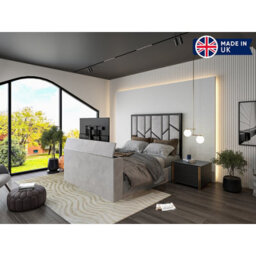 Sherlock Luxe Upholstered  Silver Television Bed Frame - thumbnail 4