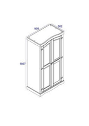 Core Products Premium Corona Grey, 2 Door Wardrobe H189.0Cm X W100.0Cm X D56.0Cm - thumbnail 7