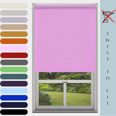 Caecus Blinds Mtm Blinds Outlet No Drill Blackout Roller Blind Pink 090Cm - image 1