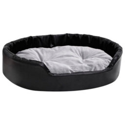 Vidaxl Dog Bed Black And Grey 90X79X20 Cm Plush And Faux Leather - thumbnail 2