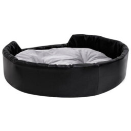 Vidaxl Dog Bed Black And Grey 90X79X20 Cm Plush And Faux Leather - thumbnail 5
