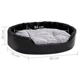 Vidaxl Dog Bed Black And Grey 90X79X20 Cm Plush And Faux Leather - thumbnail 8