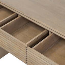 Wyld Haus Mandarina Weathered Oak Ribbed Three Drawer Desk - thumbnail 9