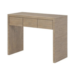 Wyld Haus Mandarina Weathered Oak Ribbed Three Drawer Desk - thumbnail 3
