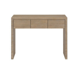 Wyld Haus Mandarina Weathered Oak Ribbed Three Drawer Desk - thumbnail 2