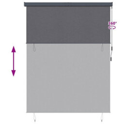 Berkfield Outdoor Roller Blind Striped Anthracite 220 X 250 Cm Fabric - thumbnail 9