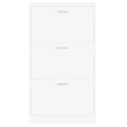 Berkfield Shoe Cabinet White 59X17X108 Cm Engineered Wood - thumbnail 6