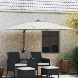 Berkfield Modern Wall-Mounted Garden Parasol Sand 247 Cm - thumbnail 2